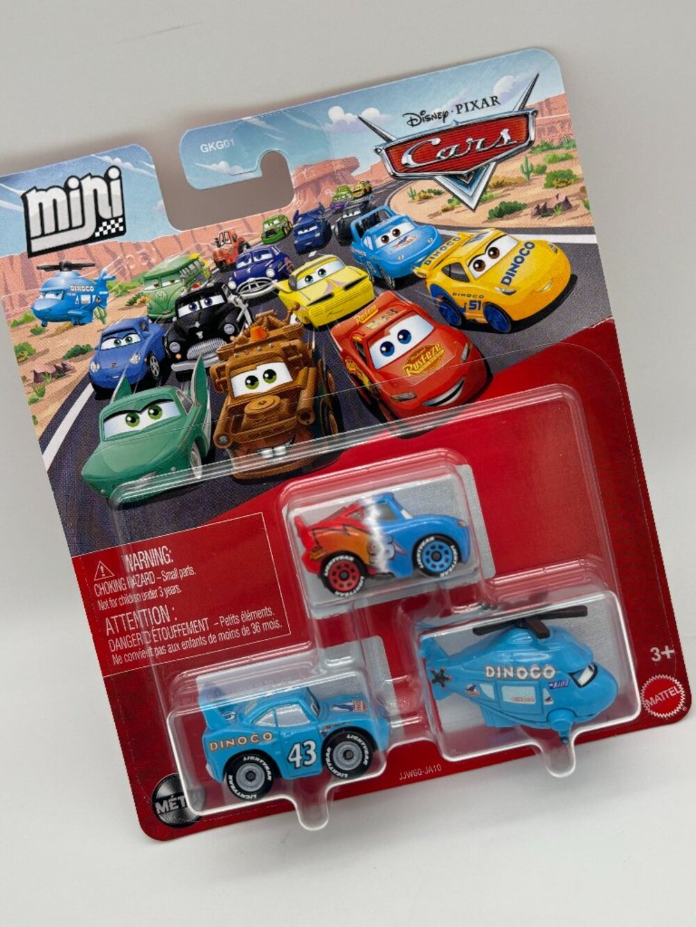 Disney Pixar Cars Mini Racers Dinoco Transforming McQueen Rotor Turbosky King